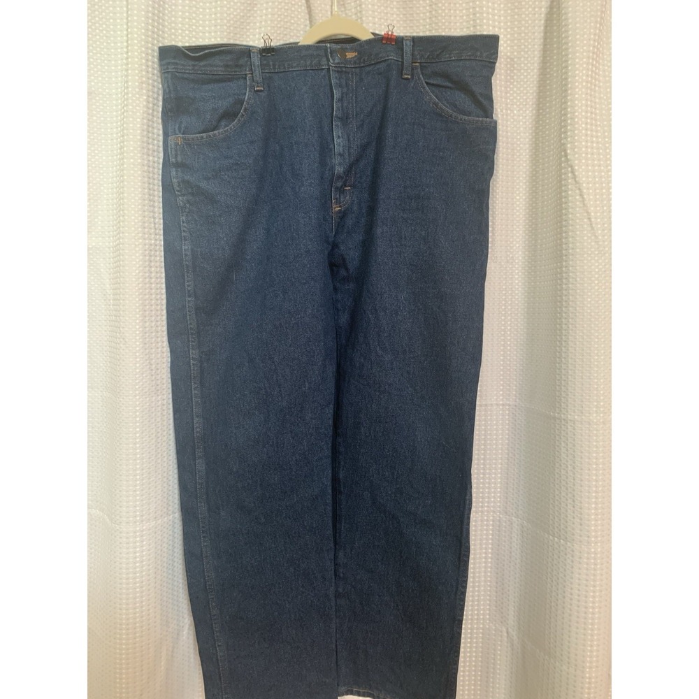 Rustler Men's Jeans 40‎ x 32 Straight Leg Dark Wash Denim Blue Jean Cotton